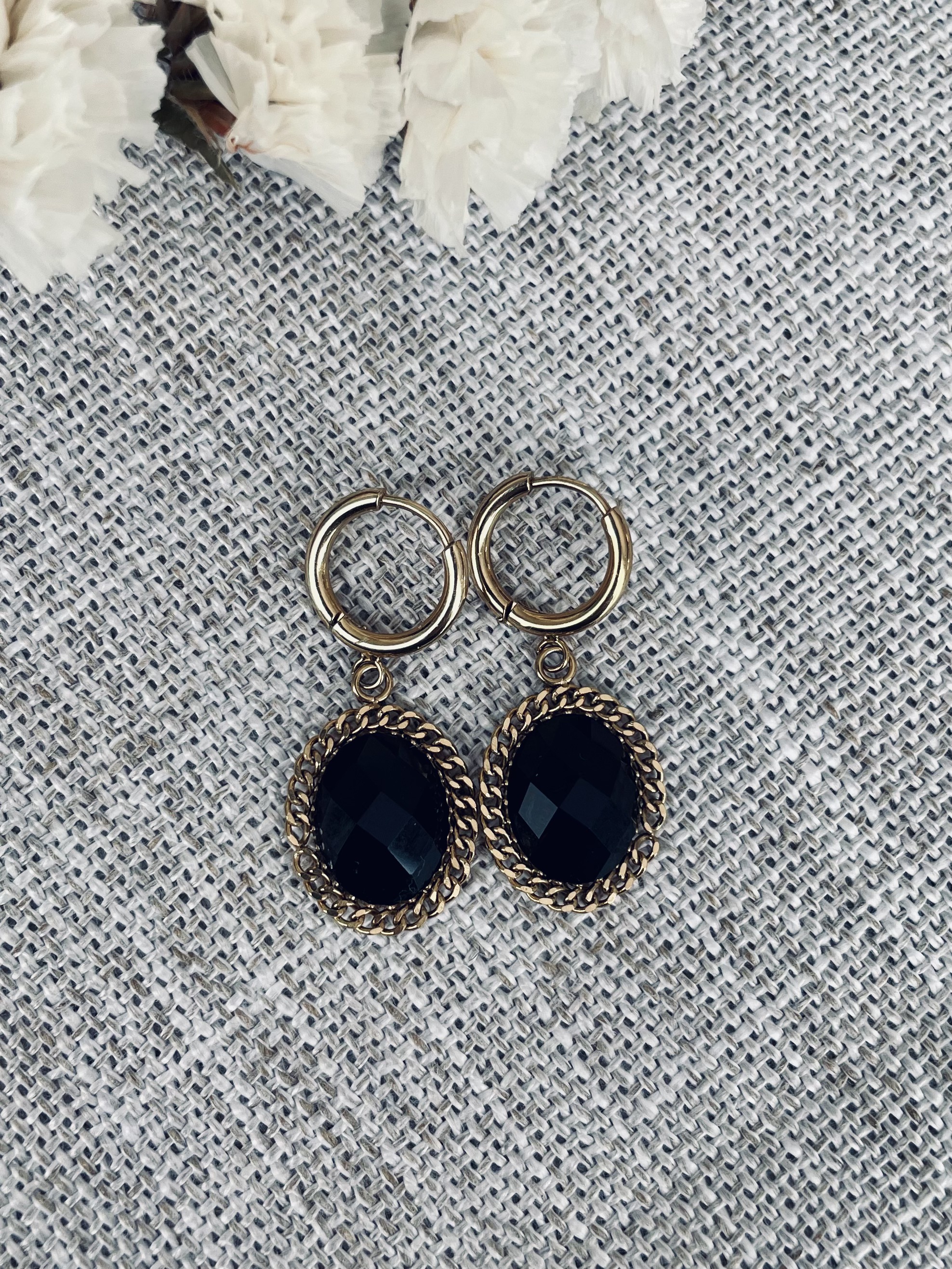 Boucles d'oreilles June - Noires